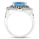 5.84 Carat Genuine Multi Stones .925 Sterling Silver Ring-5