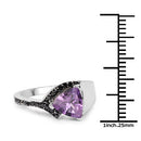 1.55 Carat Genuine Amethyst and Black Diamond .925 Sterling Silver Ring-7