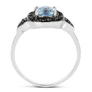 1.19 Carat Genuine Swiss Blue Topaz & Black Diamond .925 Sterling Silver Ring-5