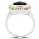 3.67 Carat Genuine Smoky Quartz and Yellow Diamond .925 Sterling Silver Ring-5