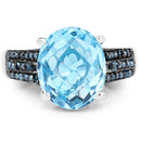 5.51 Carat Genuine Baby Swiss Blue Topaz and Blue Diamond .925 Sterling Silver Ring-6