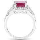4.55 Carat Glass Filled Ruby and White Topaz .925 Sterling Silver Ring-6
