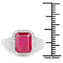 4.55 Carat Glass Filled Ruby and White Topaz .925 Sterling Silver Ring-7