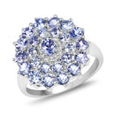 2.27 Carat Genuine Tanzanite .925 Sterling Silver Ring-5