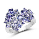 2.88 Carat Genuine Tanzanite .925 Sterling Silver Ring-4
