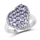 1.63 Carat Genuine Tanzanite .925 Sterling Silver Ring-4