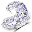 2.21 Carat Genuine Tanzanite .925 Sterling Silver Ring-4