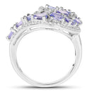 2.21 Carat Genuine Tanzanite .925 Sterling Silver Ring-5
