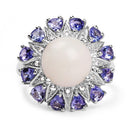4.25 Carat Genuine Opal, Tanzanite & White Topaz .925 Sterling Silver Ring-6