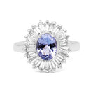 2.47 Carat Genuine Tanzanite and White Topaz .925 Sterling Silver Ring-6