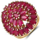14K Yellow Gold Plated 9.30 Carat Genuine Ruby .925 Sterling Silver Ring-3