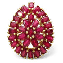 14K Yellow Gold Plated 9.30 Carat Genuine Ruby .925 Sterling Silver Ring-4