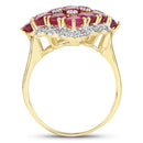 6.49 Carat Glass Filled Ruby and White Topaz .925 Sterling Silver Ring-5