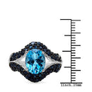 5.02 Carat Genuine Blue Topaz & Blue Sapphire .925 Sterling Silver Ring-6