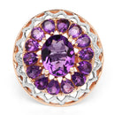 14K Rose Gold Plated 4.30 Carat Genuine Amethyst .925 Sterling Silver Ring-6