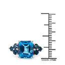 4.72 Carat Genuine Swiss Blue Topaz & London Blue Topaz .925 Sterling Silver Ring-6