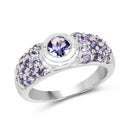 1.45 Carat Genuine Tanzanite .925 Sterling Silver Ring-4