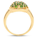 14K Yellow Gold Plated 1.71 Carat Genuine Chrome Diopside .925 Sterling Silver Ring-6