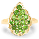 14K Yellow Gold Plated 1.71 Carat Genuine Chrome Diopside .925 Sterling Silver Ring-8