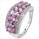 2.00 Carat Genuine Pink Sapphire & White Topaz .925 Sterling Silver Ring-5