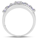 1.44 Carat Genuine Tanzanite & White Topaz .925 Sterling Silver Ring-5