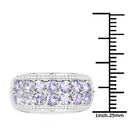 1.44 Carat Genuine Tanzanite & White Topaz .925 Sterling Silver Ring-6