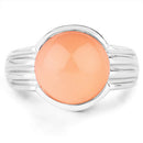 6.00 Carat Genuine Peach Moonstone .925 Sterling Silver Ring-6