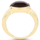 14K Yellow Gold Plated 4.89 Carat Genuine Smoky Quartz .925 Sterling Silver Ring-5