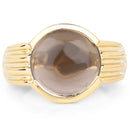 14K Yellow Gold Plated 4.89 Carat Genuine Smoky Quartz .925 Sterling Silver Ring-6