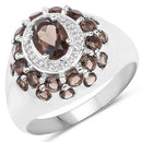 1.90 Carat Genuine Smoky Quartz .925 Sterling Silver Ring-1
