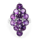 6.78 Carat Genuine Amethyst .925 Sterling Silver Ring-6