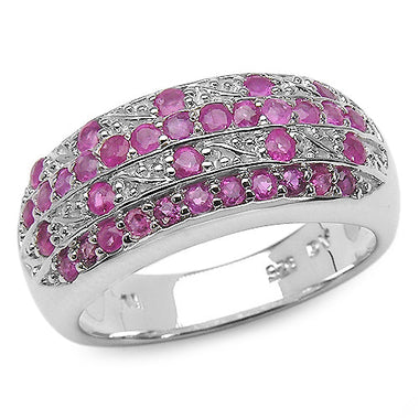 1.02 Carat Genuine Ruby .925 Sterling Silver Ring - 0