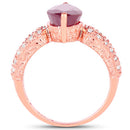 14K Rose Gold Plated 5.11 Carat Glass Filled Ruby and White Topaz .925 Sterling Silver Ring-6