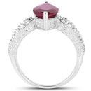 3.56 Carat Genuine Glass Filled Ruby and White Topaz .925 Sterling Silver Ring-5