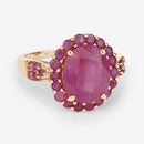 5.09 Carat Glass Filled Ruby and Ruby .925 Sterling Silver Ring-9