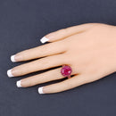 5.09 Carat Glass Filled Ruby and Ruby .925 Sterling Silver Ring-14