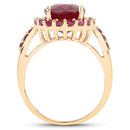 5.09 Carat Glass Filled Ruby and Ruby .925 Sterling Silver Ring-6