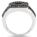 0.42 Carat Genuine Champagne Diamond .925 Sterling Silver Ring-5