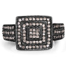 0.42 Carat Genuine Champagne Diamond .925 Sterling Silver Ring-6
