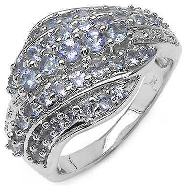 1.22 Carat Genuine Tanzanite .925 Sterling Silver Ring - 0