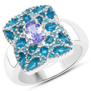 0.44 Carat Genuine Tanzanite .925 Sterling Silver Ring-5