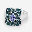 0.44 Carat Genuine Tanzanite .925 Sterling Silver Ring-9