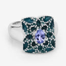 0.44 Carat Genuine Tanzanite .925 Sterling Silver Ring-10