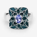 0.44 Carat Genuine Tanzanite .925 Sterling Silver Ring-13