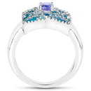 0.44 Carat Genuine Tanzanite .925 Sterling Silver Ring-6