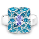 0.44 Carat Genuine Tanzanite .925 Sterling Silver Ring-8