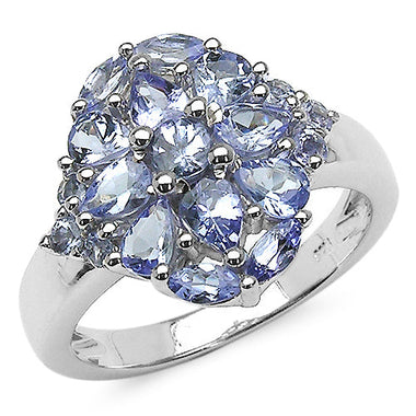 1.74 Carat Genuine Tanzanite .925 Sterling Silver Ring - 0