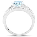 2.25 Carat Genuine Aquamarine .925 Sterling Silver Ring-5