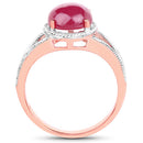 14K Rose Gold Plated 5.05 Carat Glass Filled Ruby .925 Sterling Silver Ring-5