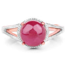 14K Rose Gold Plated 5.05 Carat Glass Filled Ruby .925 Sterling Silver Ring-6